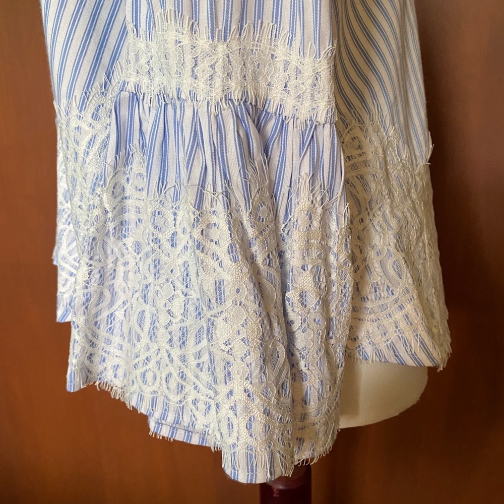 NWT Zara striped top with lace - Picture 6 of 7